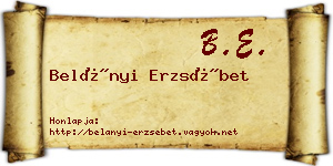 Belányi Erzsébet névjegykártya