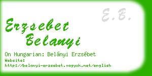 erzsebet belanyi business card